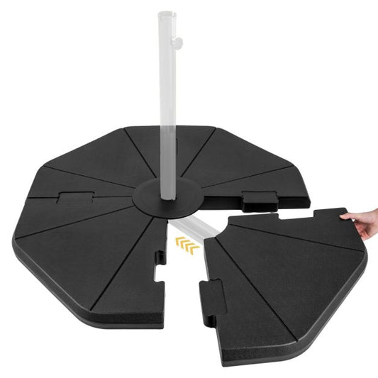 Base de parasol Coast - 4 places - rechargeable - 116 x 110 x 7 cm - noir