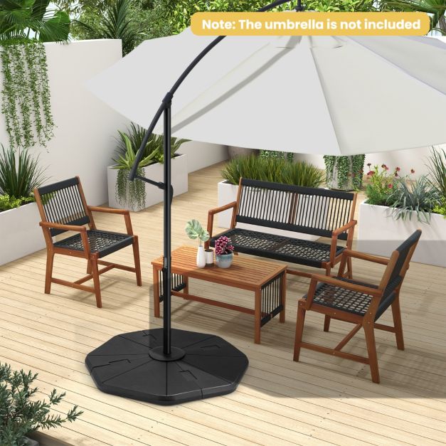 Base de parasol Coast - 4 places - rechargeable - 116 x 110 x 7 cm - noir