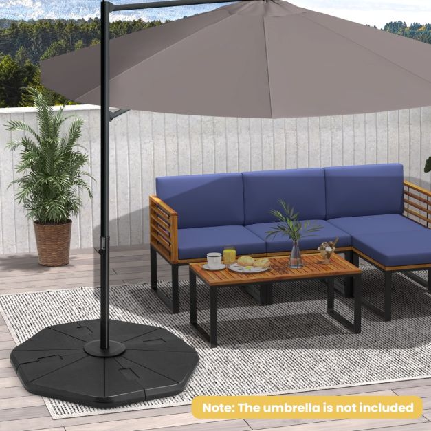 Base de parasol Coast - 4 places - rechargeable - 116 x 110 x 7 cm - noir