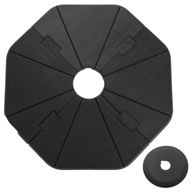 Base de parasol Coast - 4 places - rechargeable - 116 x 110 x 7 cm - noir
