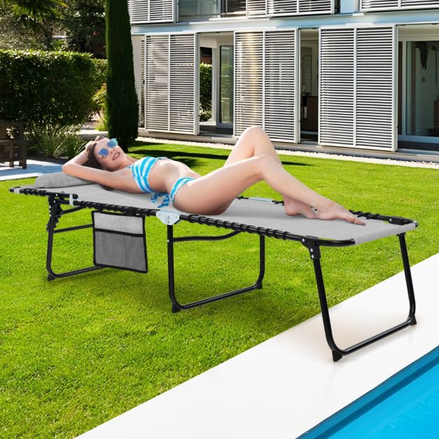 Bain de soleil côtier - pliable et réglable - imperméable - 168-188 x 59 x 41-86 cm