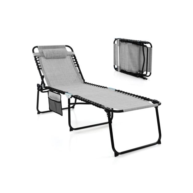 Bain de soleil côtier - pliable et réglable - imperméable - 168-188 x 59 x 41-86 cm