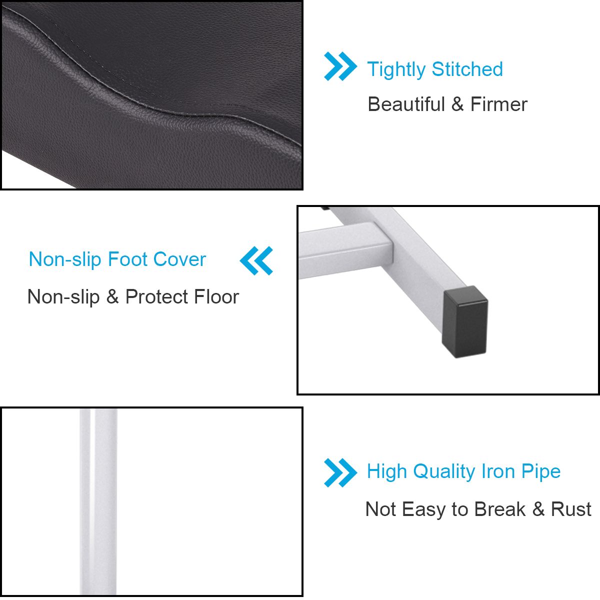 Tabouret Coast Réglable Max 10 Kg - 32 x 28 x 45-65 cm - Noir