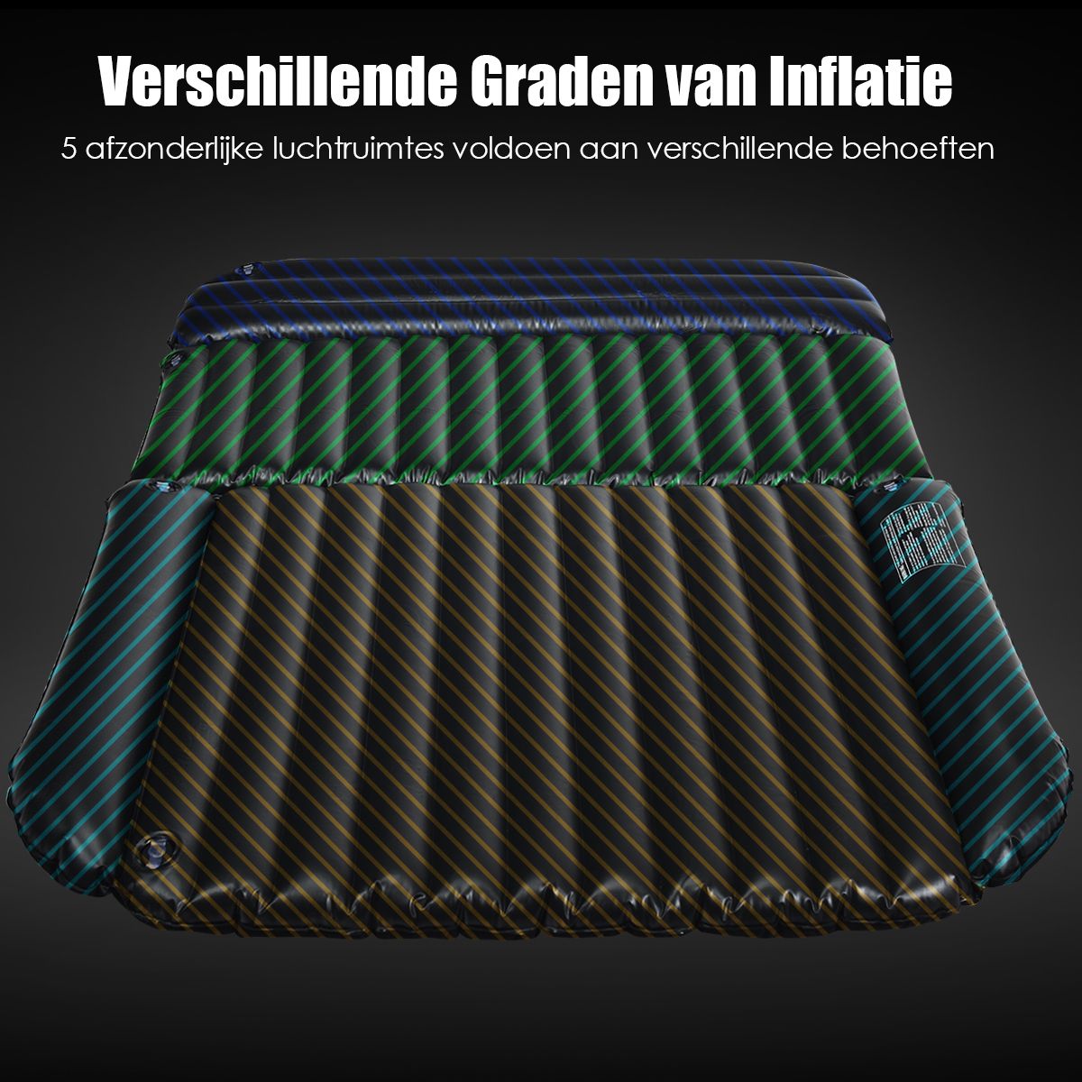 Coast Car Air Mattress - 180×123×12.5 cm - Noir - Matelas gonflable pour siège arrière avec pompe électrique