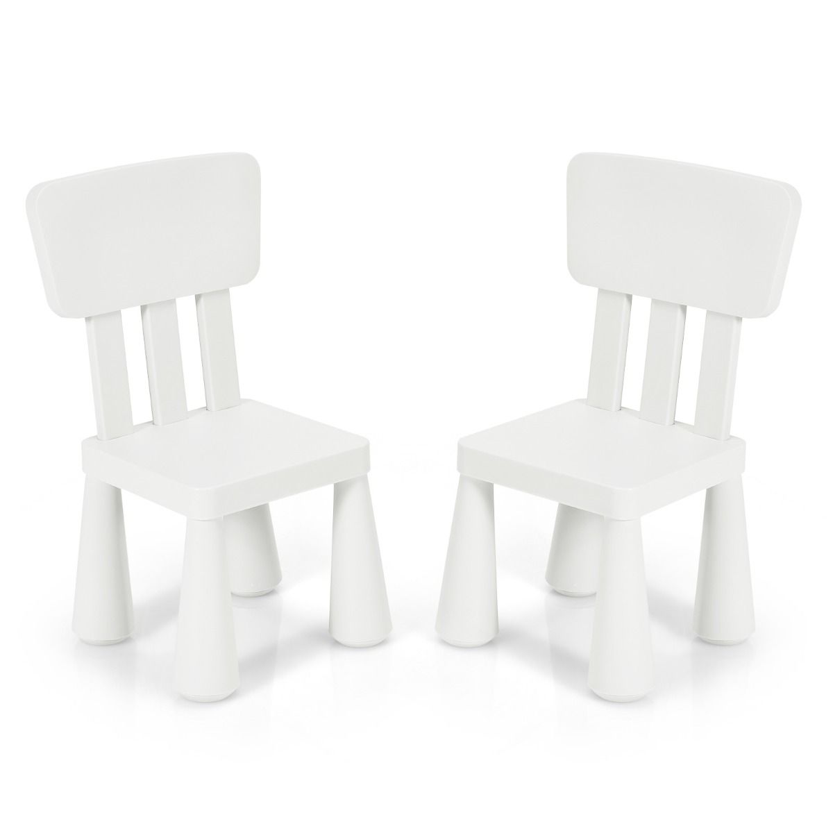 Coast 3-Piece Children's Table Set - 1 Table avec 2 Chaises - 76.5 x 54.5 x 49.5 cm - Polypropylène - Blanc