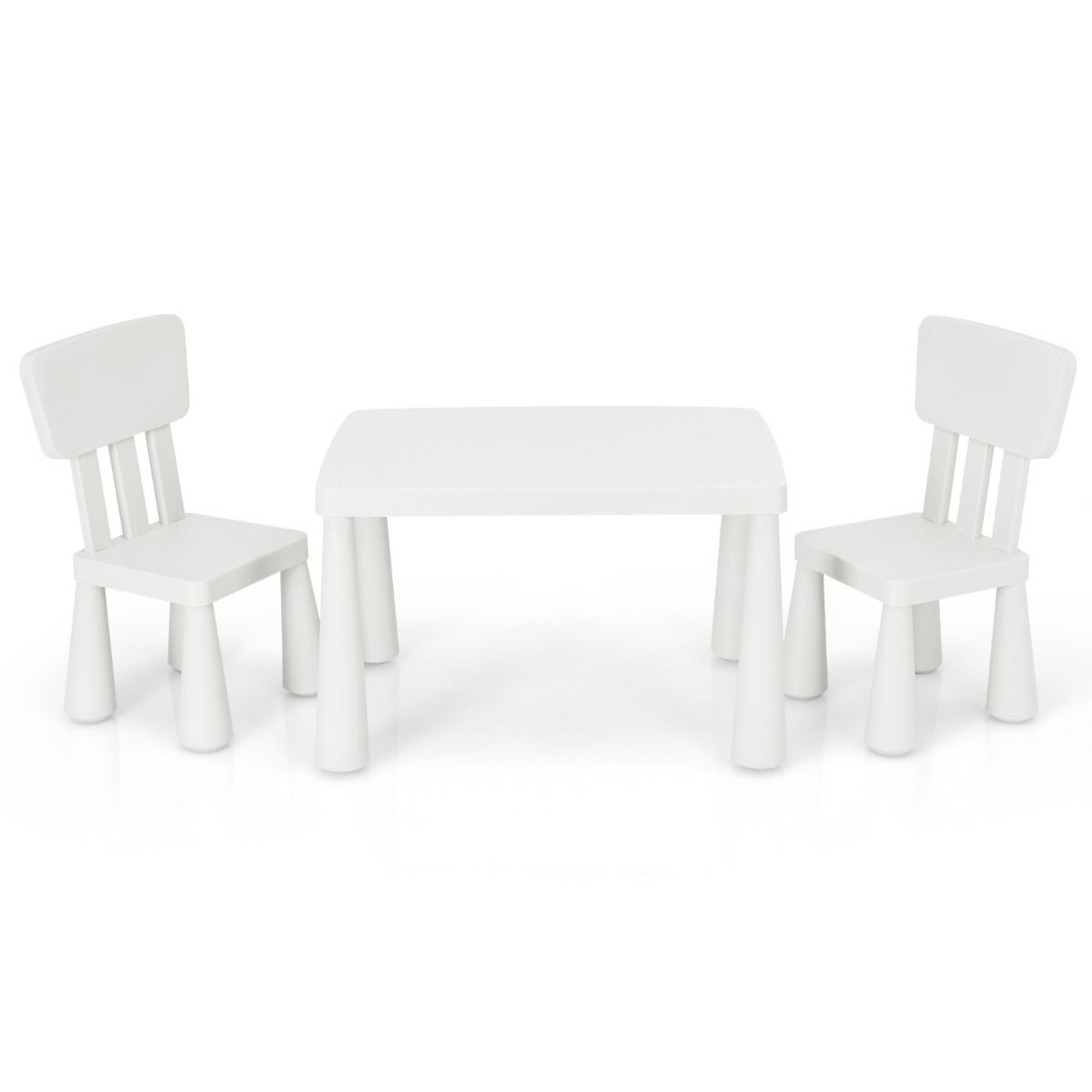 Coast 3-Piece Children's Table Set - 1 Table avec 2 Chaises - 76.5 x 54.5 x 49.5 cm - Polypropylène - Blanc
