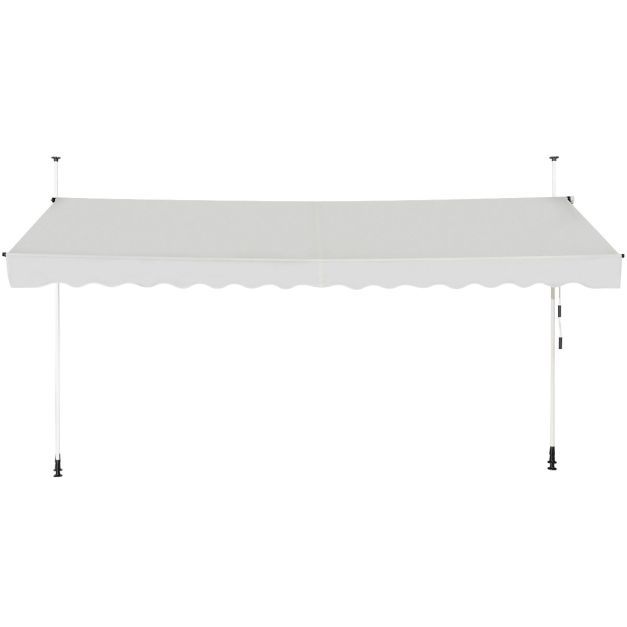 Parasol rétractable Coast 300x125 cm - Beige, Hauteur 200-300 cm, Imperméable et résistant aux UV