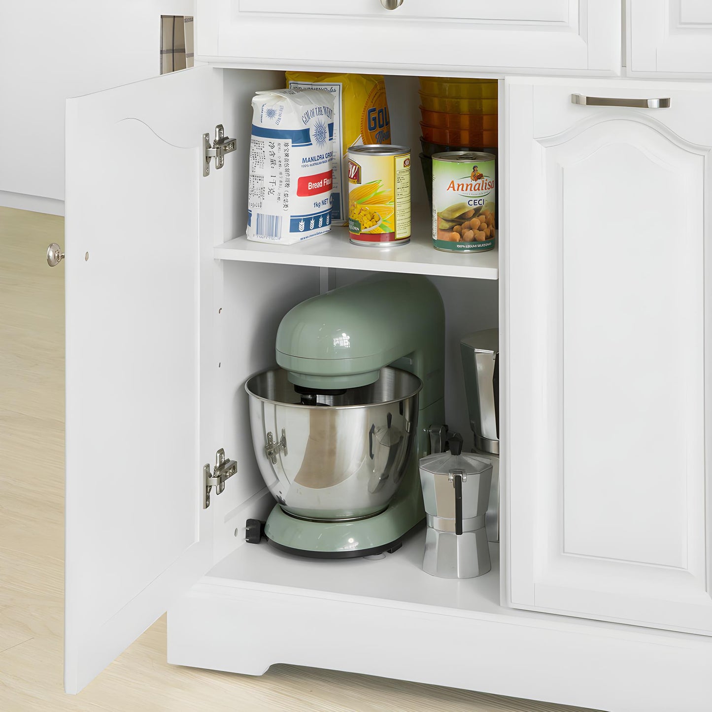 SoBuy Ilot de cuisine avec 2 tiroirs 3 armoires