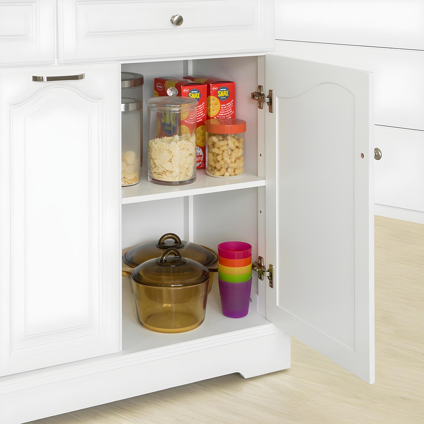 SoBuy Ilot de cuisine avec 2 tiroirs 3 armoires