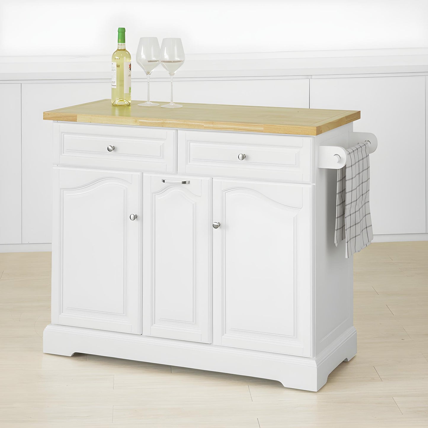 SoBuy Ilot de cuisine avec 2 tiroirs 3 armoires