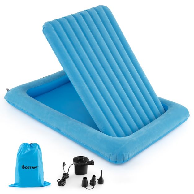 Matelas gonflable Coast - PVC + ouate - Bleu - Max. 150 kg - 165x118x20 cm