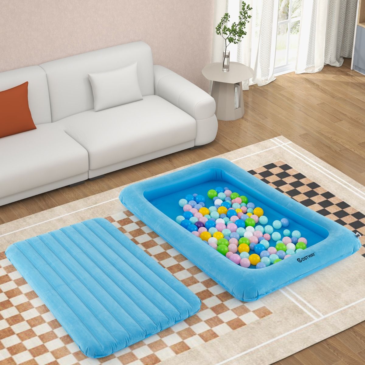 Matelas gonflable Coast - PVC + ouate - Bleu - Max. 150 kg - 165x118x20 cm