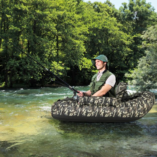 Bateau de pêche gonflable Coast - Max. 150 kg - Camouflage - PVC - 146x109x44 cm