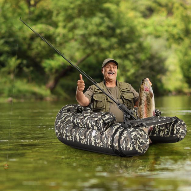Bateau de pêche gonflable Coast - Max. 150 kg - Camouflage - PVC - 146x109x44 cm