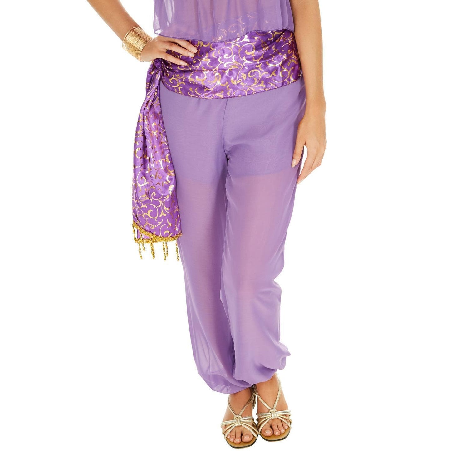 Costume envoûtant de femme orientale en mousseline de soie et satin - taille M - violet