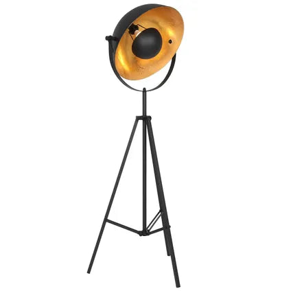 Lampadaire Sunflower - 1 lumière - orientable et pivotant - E27 - hauteur 163 cm - design tendance - séjour / chambre - or / noir