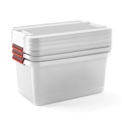 Keter Kis K Latch Storage Box - 43 L - 6 pièces - empilable et emboîtable - transparent - plastique