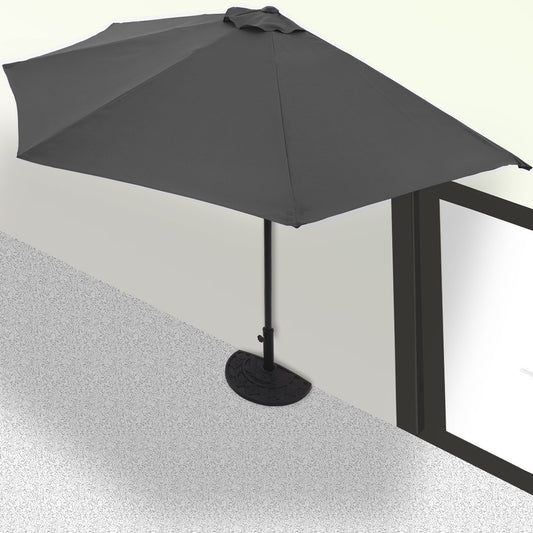 Kings - Parasol semi-circulaire - Anthracite - Protection UV - 270x135x230