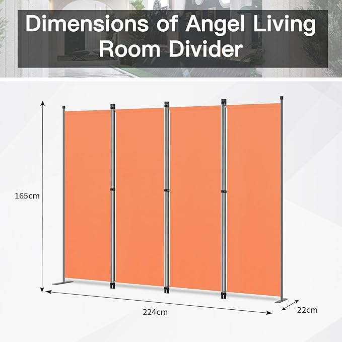Angel Chamber Screen 4 Panels - Orange - Séparation de pièces et pare-vue