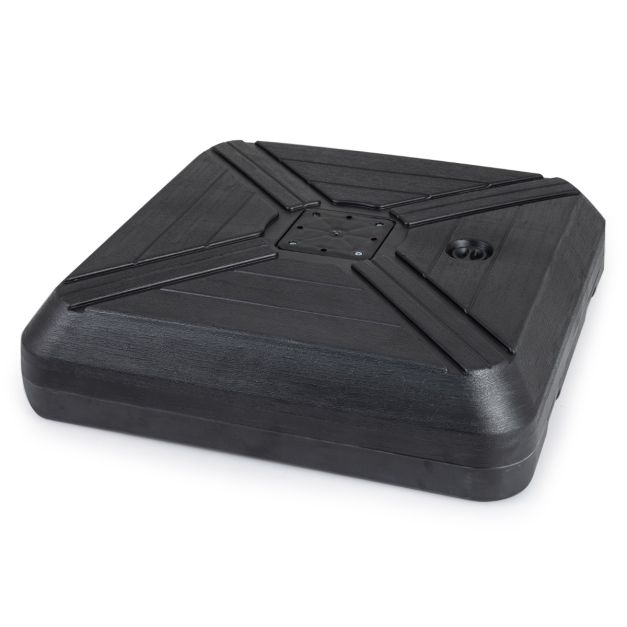 Base de parasol Coast - Remplissable - Roues - Poignée - 81 x 81 x 19 cm - Noir