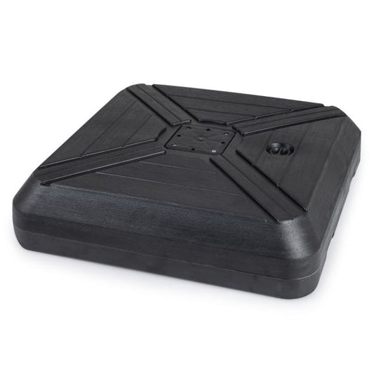 Base de parasol Coast - Remplissable - Roues - Poignée - 81 x 81 x 19 cm - Noir