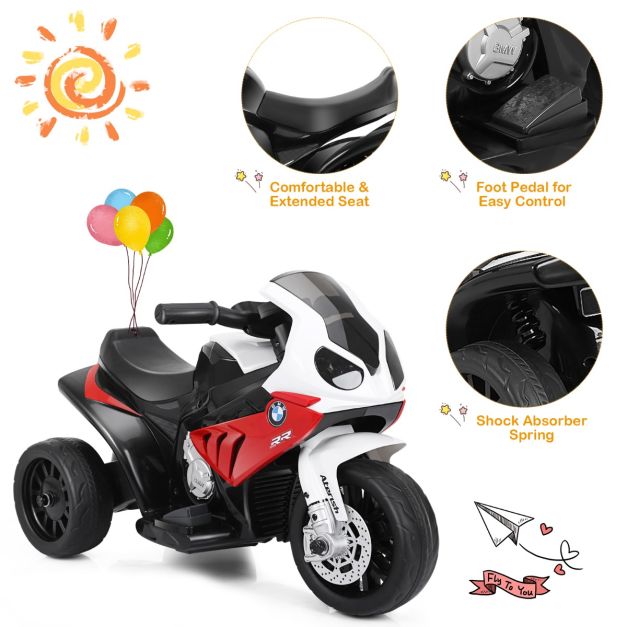 Moto enfant Coast - PP - 6V - Musique incluse - 66x37x44cm - Rouge