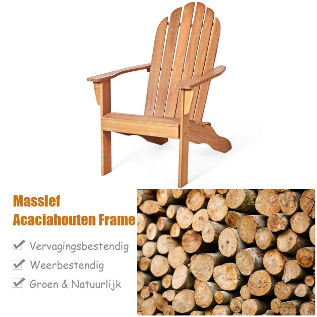 Coast chaise d'extèrieur - 69x88x103 cm - Bois d'acacia naturel - Chaise de jardin pour terrasse, balcon et jardin