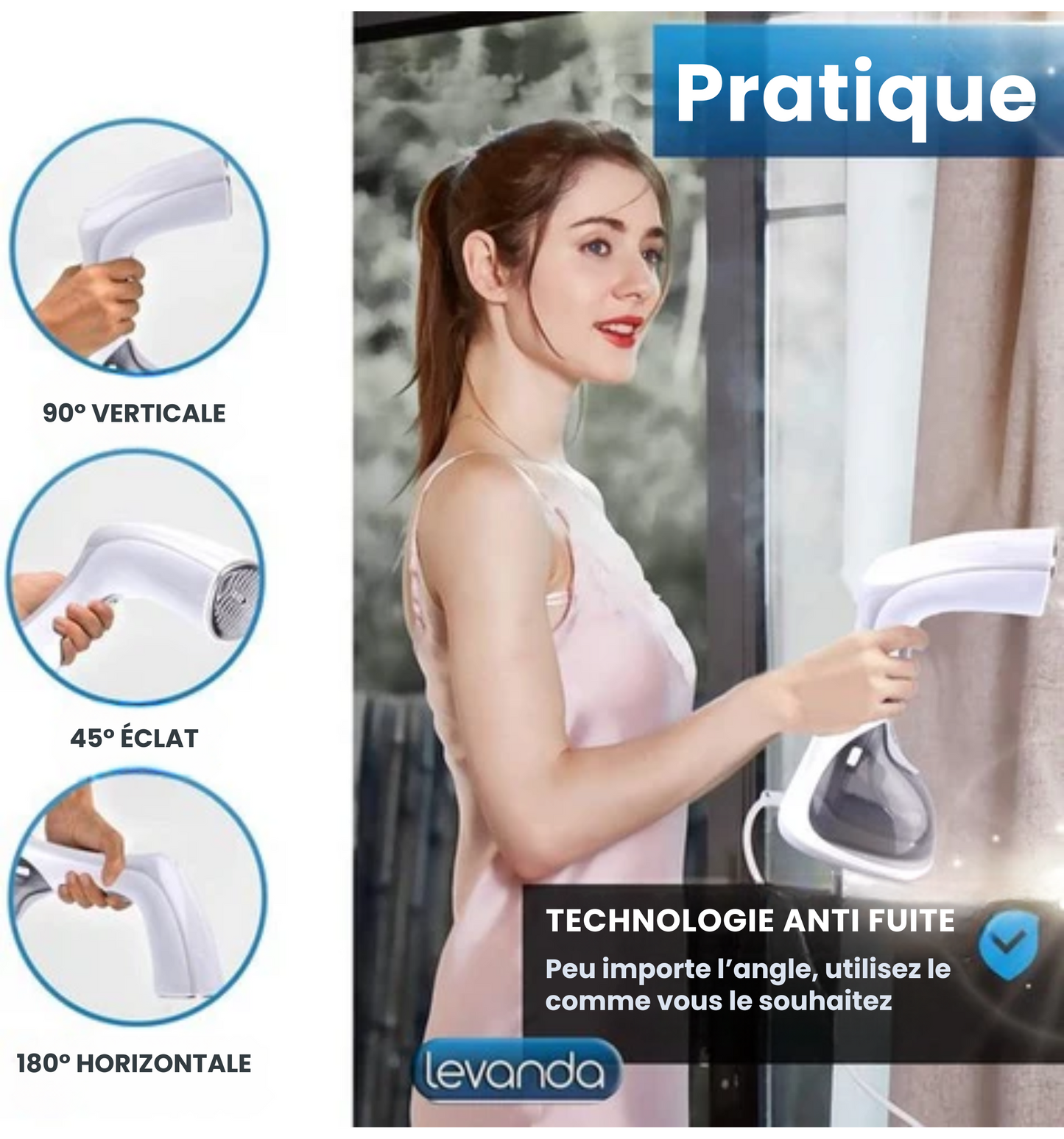 Défroisseur Vapeur - Levanda - Séchage Manuel - 20 g/min - 1300 W - Blanc