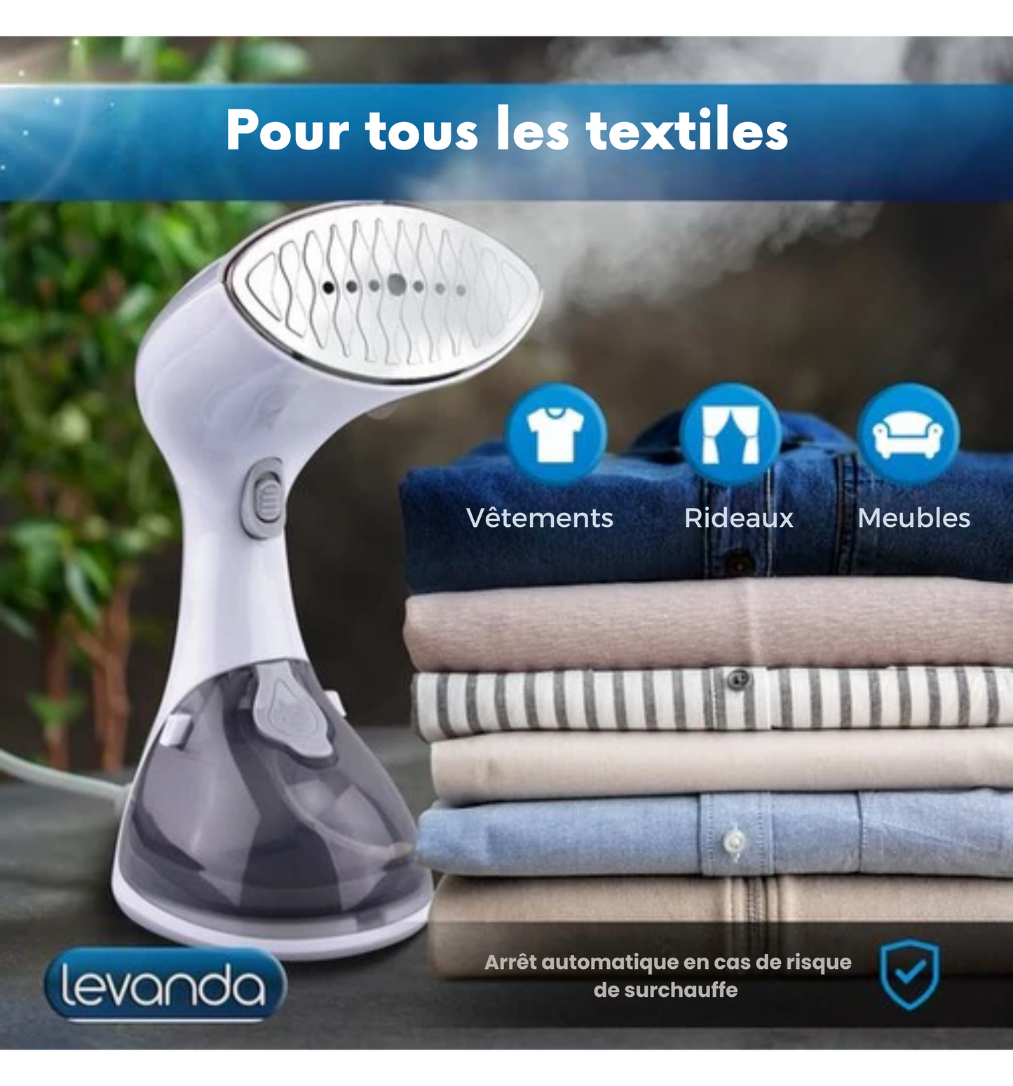 Défroisseur Vapeur - Levanda - Séchage Manuel - 20 g/min - 1300 W - Blanc