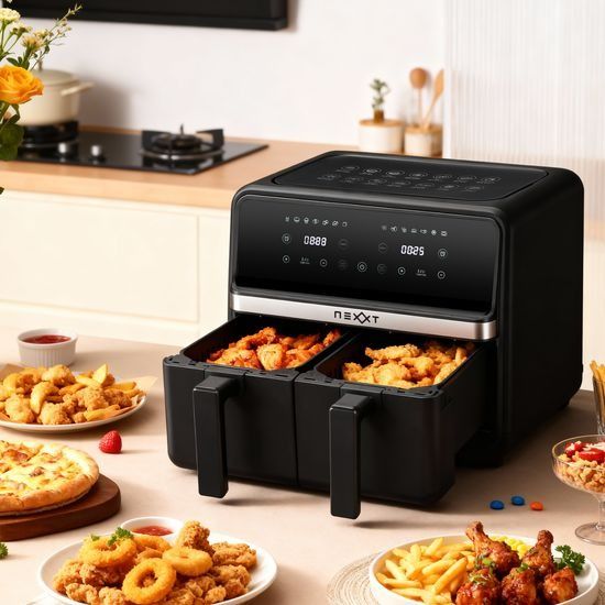 Nexxt Dual Basket Airfryer - 8L 2x 4L - Noir