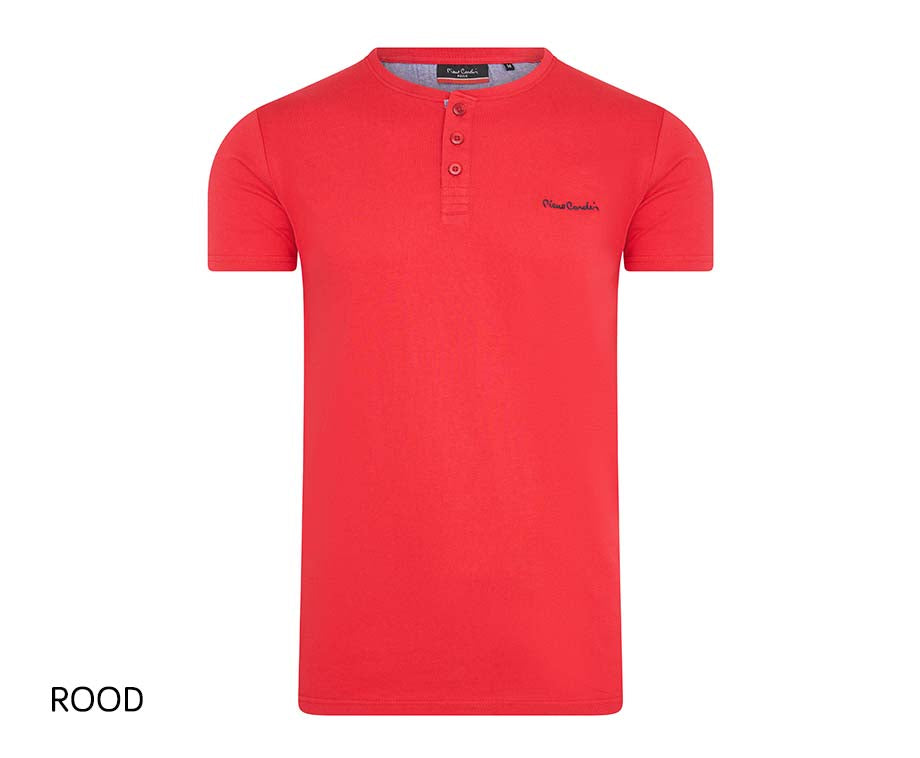 Pierre Cardin T-Shirt avec boutons - Rouge - XL