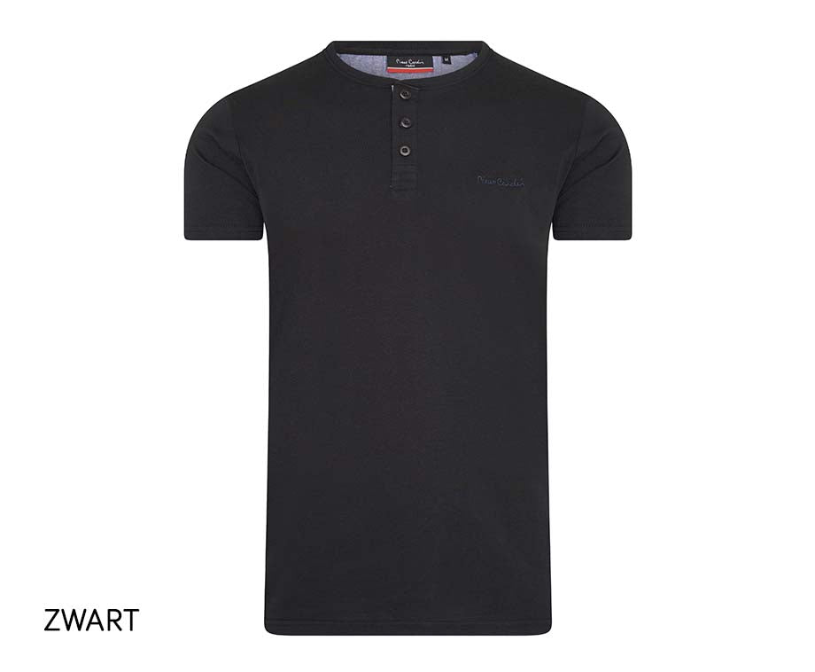 Pierre Cardin T-Shirt avec boutons - Noir - XL