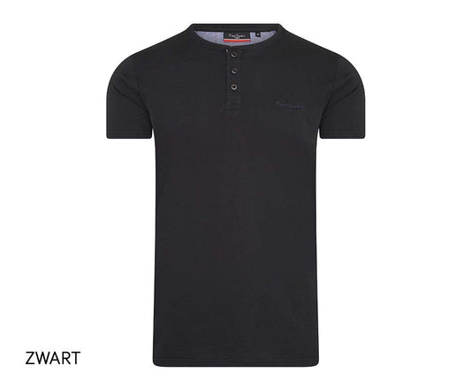 Pierre Cardin T-Shirt avec boutons - Noir - XL