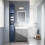 Armoire de salle de bain étroite SoBuy 20 cm, bleu foncé, armoire de rangement haute 180 cm