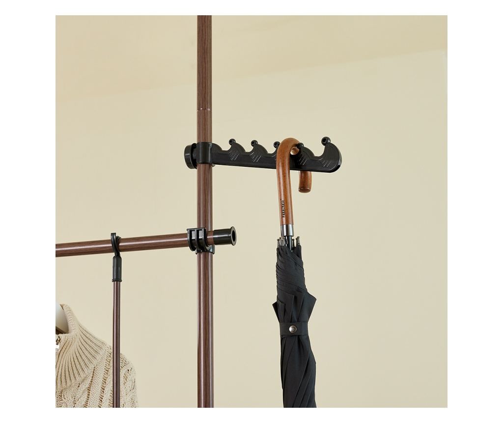 SoBuy Porte-manteau sur pied avec 2 étagères - réglable - sur pied - marron