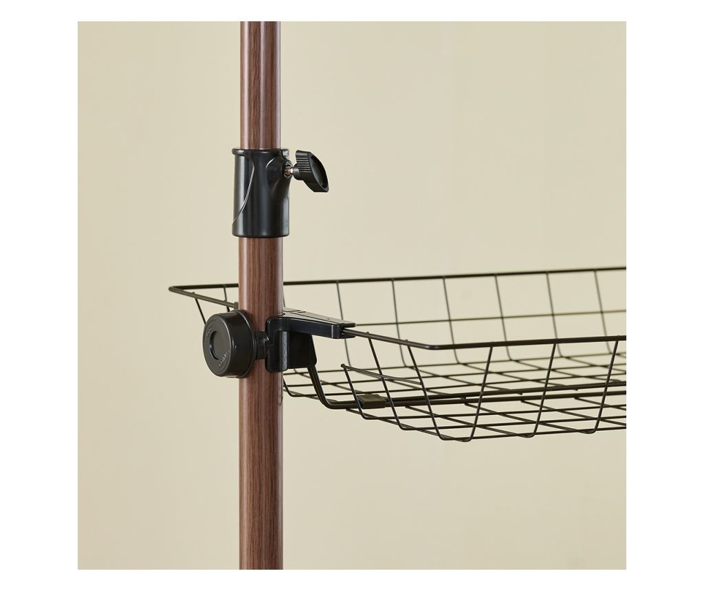 SoBuy Porte-manteau sur pied avec 2 étagères - réglable - sur pied - marron