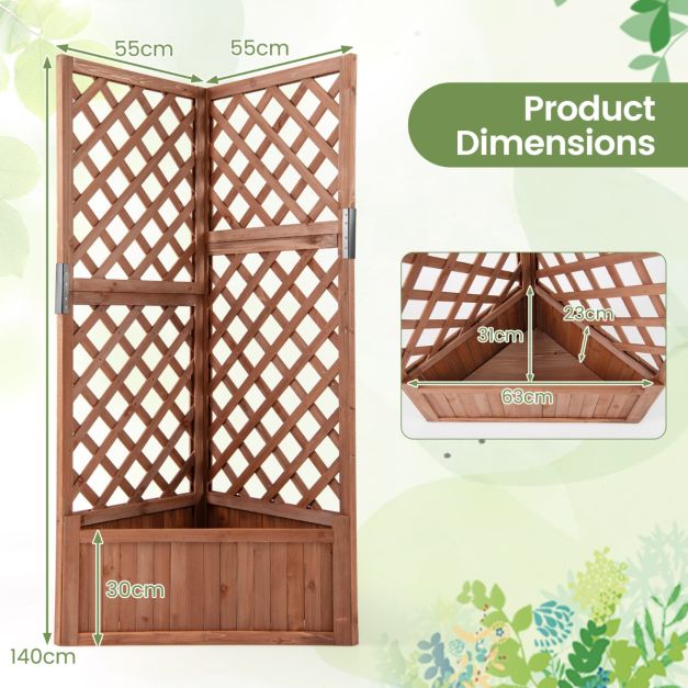 Coast Raised Garden Tray - Corner Design - Spacious Planter - Brown