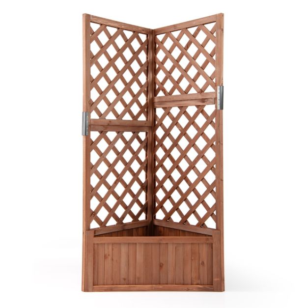 Coast Raised Garden Tray - Corner Design - Spacious Planter - Brown