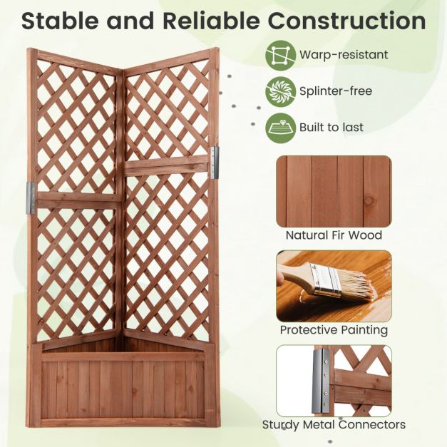Coast Raised Garden Tray - Corner Design - Spacious Planter - Brown