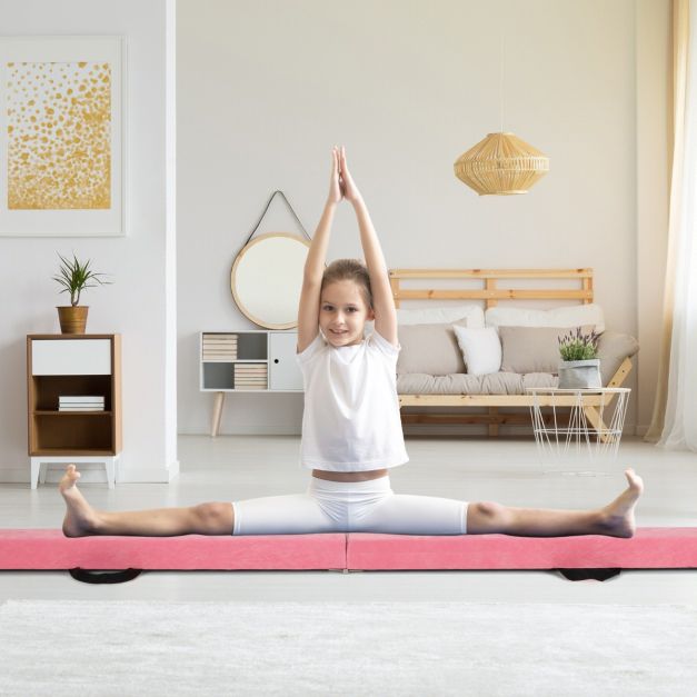 Poutre d'équilibre Coast - pliable - mousse - bois - gymnastique - 240cm - rose