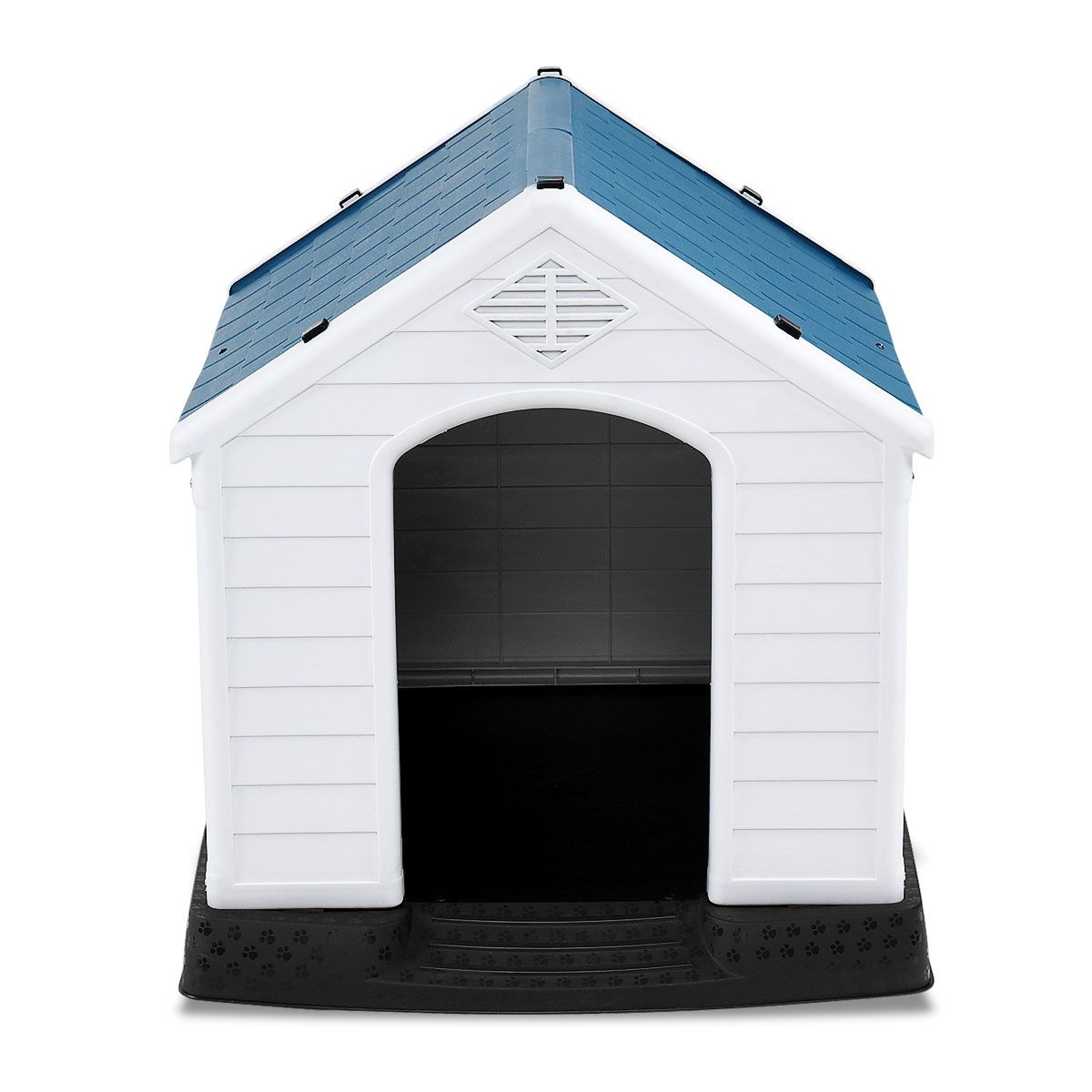 Niche pour chien Coast surélevée - Bleu/Blanc - 70 cm x 65 cm x 71,5 cm