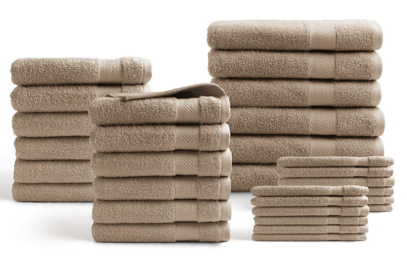 Ensemble de linge de bain DoubleDry - 30 pièces - 500 g/m² - Taupe