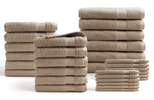Ensemble de linge de bain DoubleDry - 30 pièces - 500 g/m² - Taupe