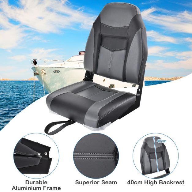 Coast Boat Chair - Pliable - Cuir PVC - 42 x 50 x 51 cm - Noir