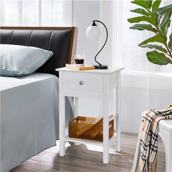 Yaheetech Table de chevet - Lot de 2 - Table de lit - 40x30x61 cm - MDF - Moderne - blanc