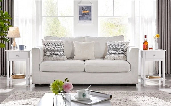 Yaheetech Table de chevet - Lot de 2 - Table de lit - 40x30x61 cm - MDF - Moderne - blanc