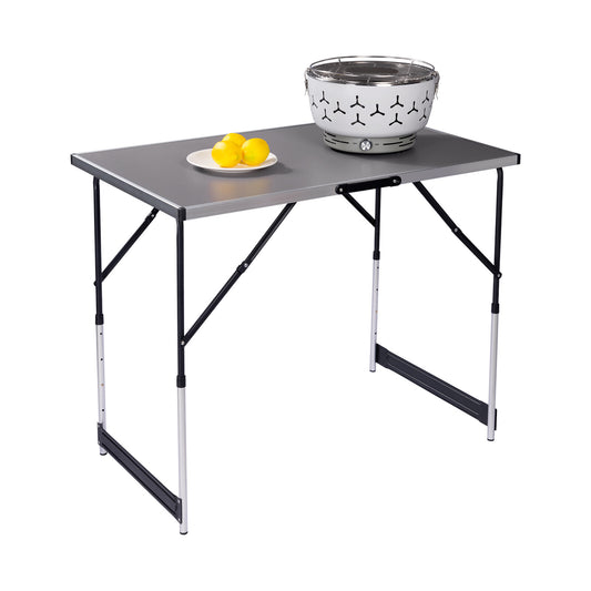 Table pliante Woltu 60x100 cm - Gris - Réglable en 4 hauteurs (73-94 cm)
