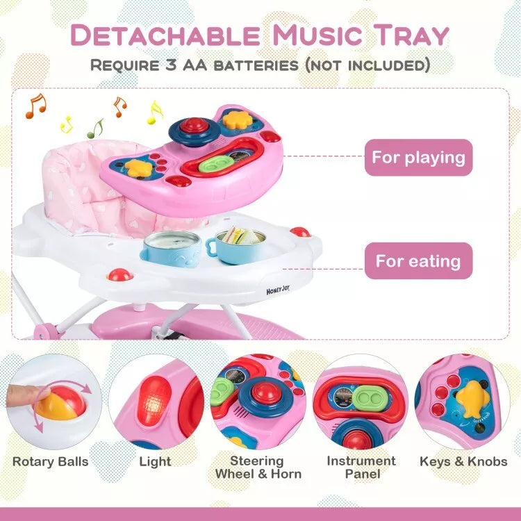 Poussette Coast Baby - Pliable - 6 x 1 - Hauteur réglable - 71 x 61 x 50 cm - Rose