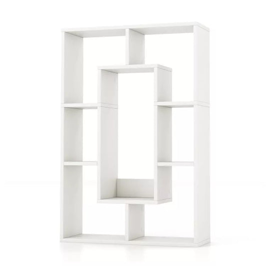 Bibliothèque Coast - 7 compartiments - Design anti-basculement - 61 x 20 x 90 cm - Blanc