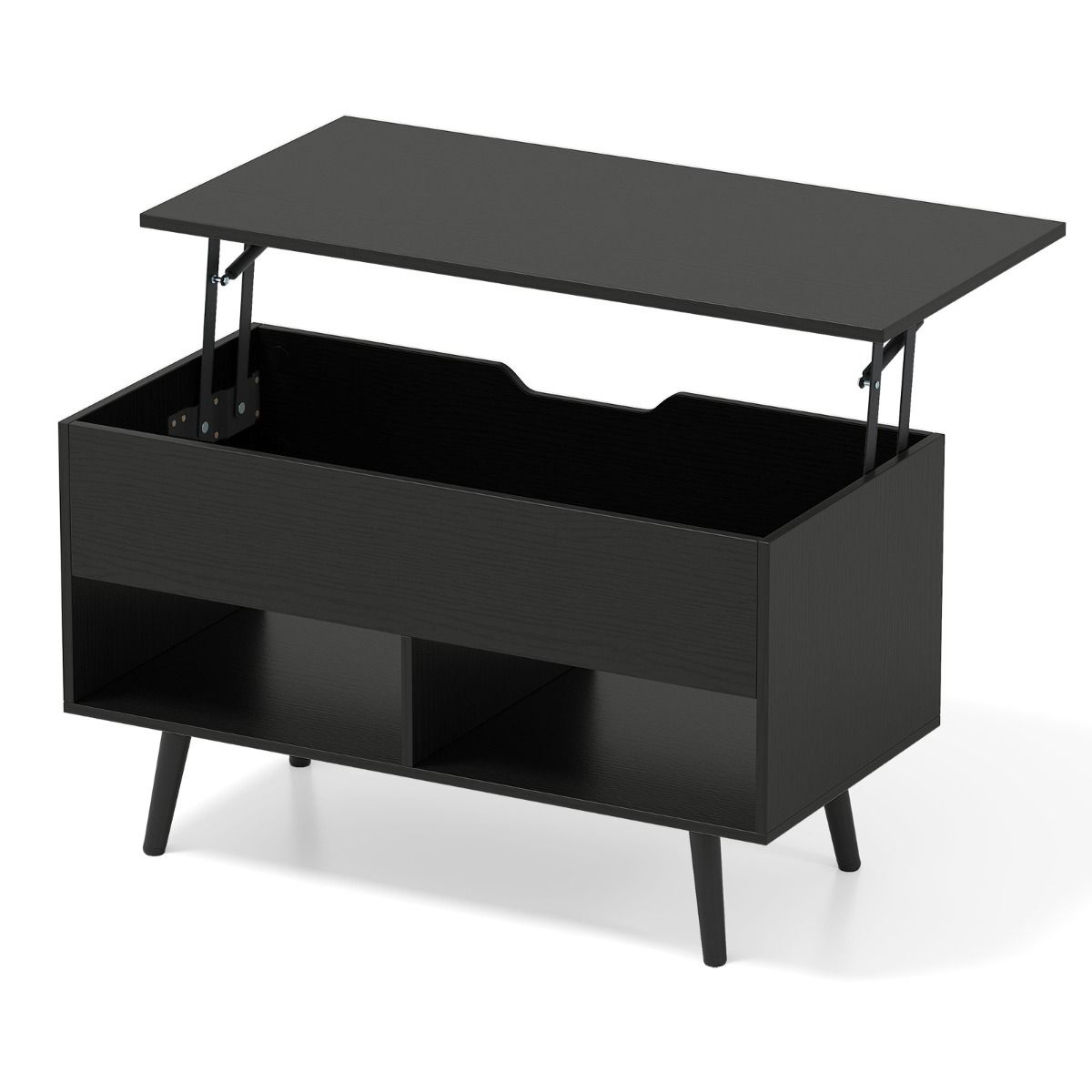 Coast Coffee Table with Raised Top - Table de salon moderne à hauteur réglable - 80 x 40 x 46-60 cm - Noir